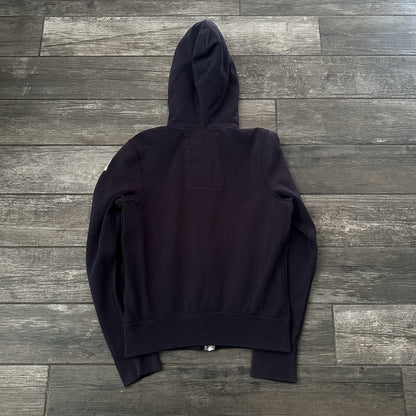 Y2K ABERCROMBIE & FITCH NAVY BLUE WHITE LOGO HOODIE SWEATSHIRT ZIP UP SZ S Yesterday's Fits Clothing Fashion Vintage Streetwear Fashion Item