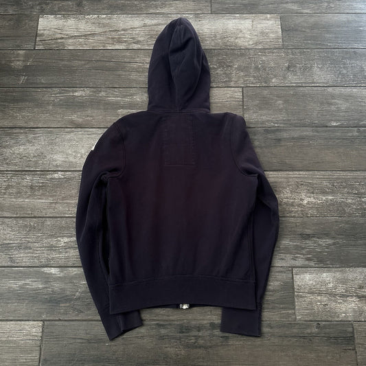 Y2K ABERCROMBIE & FITCH NAVY BLUE WHITE LOGO HOODIE SWEATSHIRT ZIP UP SZ S Yesterday's Fits Clothing Fashion Vintage Streetwear Fashion Item