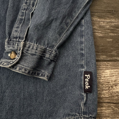 VTG DISNEY WINNIE THE POOH BLUE DENIM JEAN SHIRT BUTTON UP EMBROIDERED WOMEN XL Yesterday's Fits Clothing Fashion Vintage Streetwear Fashion Item