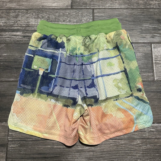 NIKE DRI-FIT 5" AOP ALL OVER PRINT MESH BASKETBALL SHORTS MULTICOLOR SZ S CITY Yesterday's Fits Clothing Fashion Vintage Streetwear Fashion Item