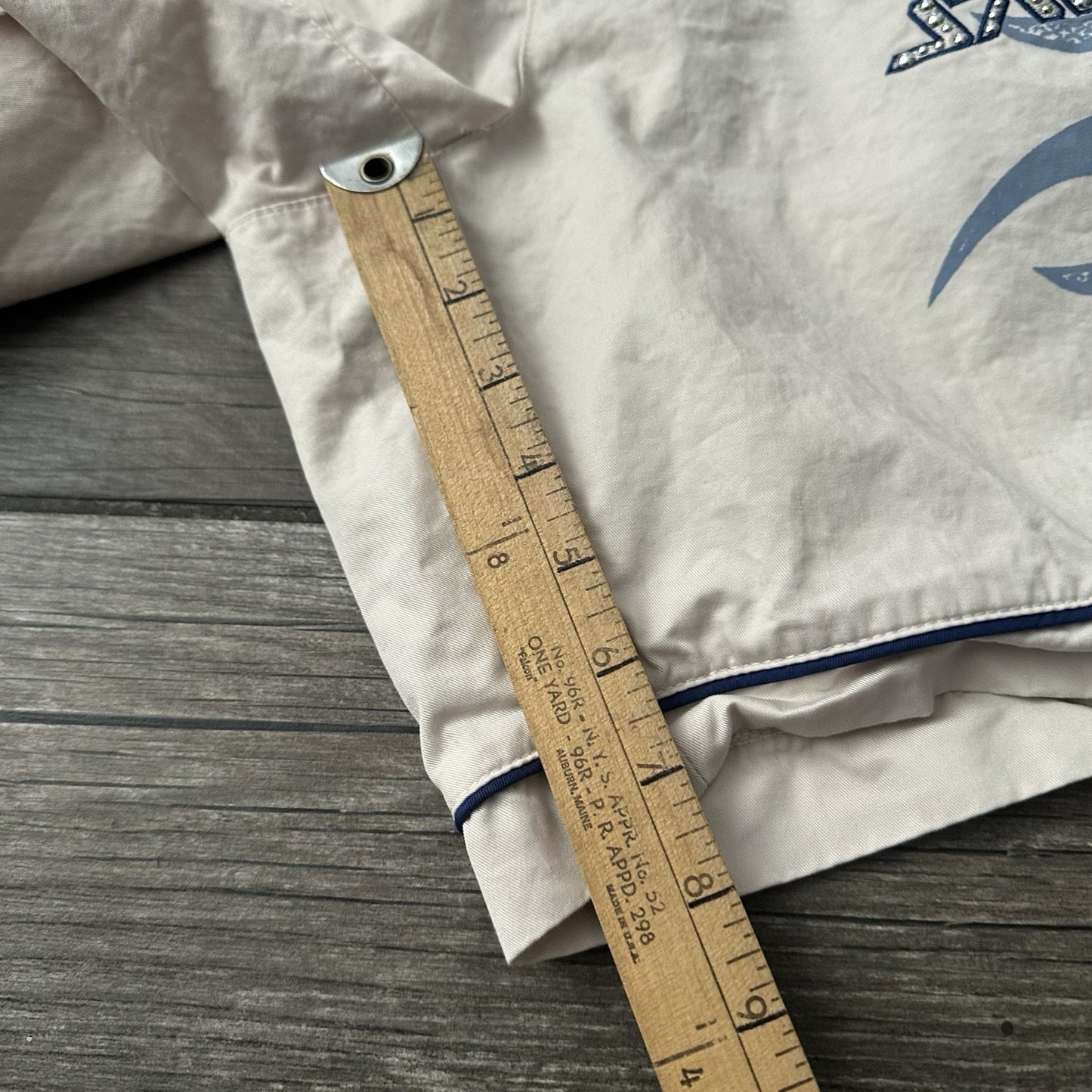 SMOKE RISE SUPER SONIC WOVEN SHORTS OFF-WHITE BLUE FLAMES SZ L BAGGY Yesterday's Fits Clothing Fashion Vintage Streetwear Fashion Item
