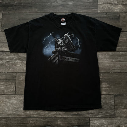 HARLEY-DAVIDSON MOTORCYCLES SARATOSA FL EAGLE LIGHTNING GATOR T-SHIRT SZ L Yesterday's Fits Clothing Fashion Vintage Streetwear Fashion Item