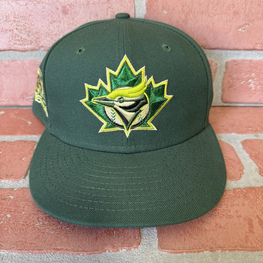 NEW ERA TORONTO BLUE JAYS GREEN CROCODILE PACK FITTED BASEBALL HAT YELLOW SZ 7 Yesterday's Fits Clothing Fashion Vintage Streetwear Fashion Item