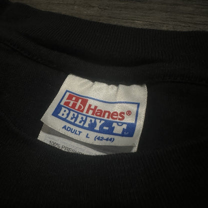 VTG 90s GARTH BROOKS TOUR TEE BLACK CHOPPED T-SHIRT CROPPED SZ L HANES Yesterday's Fits Clothing Fashion Vintage Streetwear Fashion Item