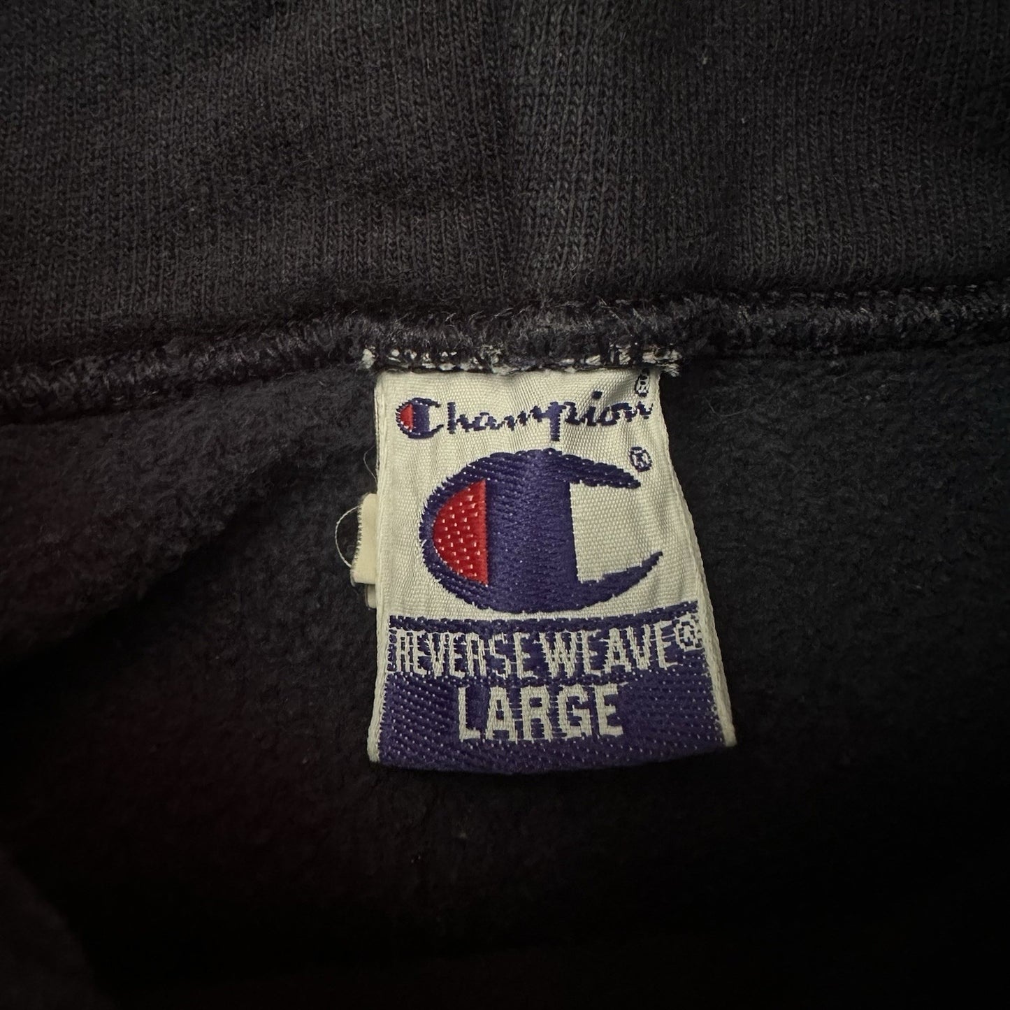 VTG 90'S CHAMPION REVERSE WEAVE NAVY BLUE PULLOVER HOODIE SWEATSHIRT SZ L HEAVY Yesterday's Fits Clothing Fashion Vintage Streetwear Fashion Item