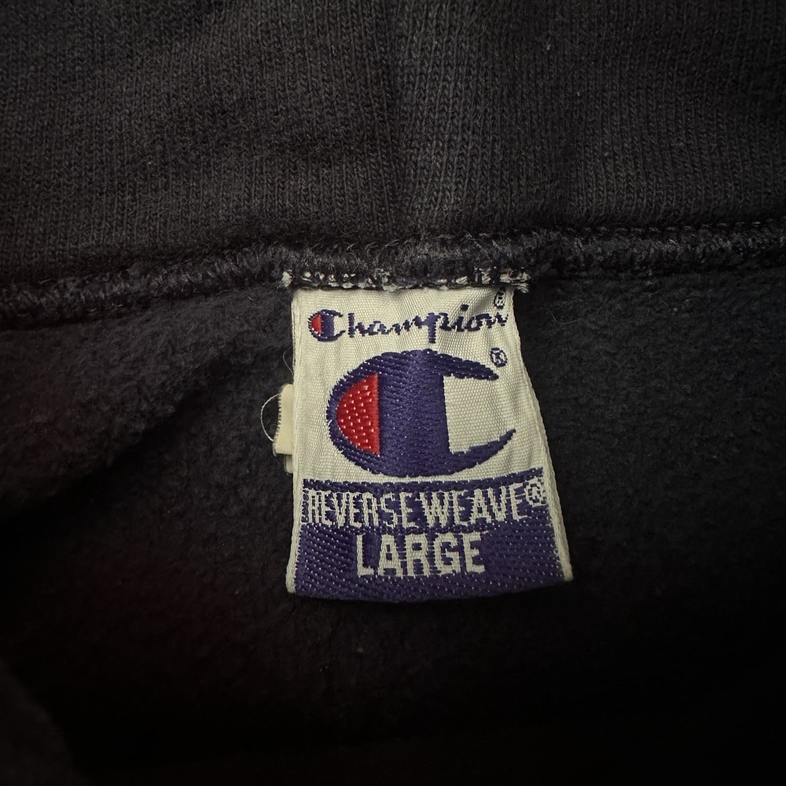VTG 90'S CHAMPION REVERSE WEAVE NAVY BLUE PULLOVER HOODIE SWEATSHIRT SZ L HEAVY Yesterday's Fits Clothing Fashion Vintage Streetwear Fashion Item