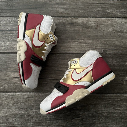 NIKE AIR TRAINER 1 MID PRM BRICK LAYER 607081-101 SZ 9 SNEAKERS RED WHITE NO BOX Yesterday's Fits Clothing Fashion Vintage Streetwear Fashion Item