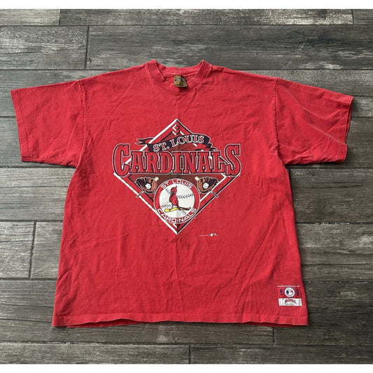 VTG 90s NUTMEG ST LOUIS CARDINALS BASEBALL MLB RED FADED TEE T-SHIRT SZ XL Yesterday's Fits Clothing Fashion Vintage Streetwear Fashion Item