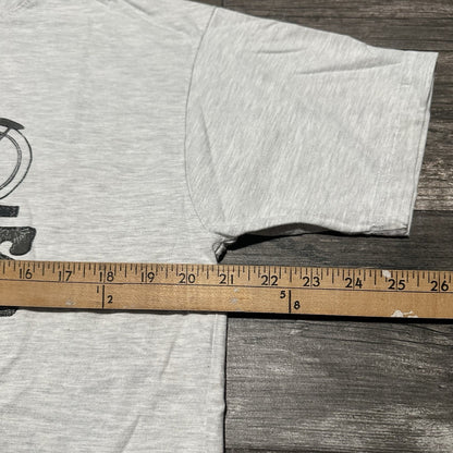 VTG 90s STURGIS MOTORCYCLE RALLY GREY T-SHIRT SHORT SLEEVE SOUTH DAKOTA SZ L Yesterday's Fits Clothing Fashion Vintage Streetwear Fashion Item