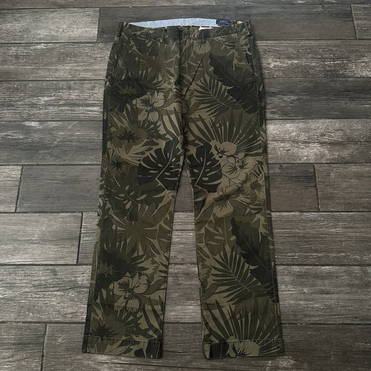 POLO RALPH LAUREN AOP ALL OVER PRINT LEAF CAMO BROWN GREEN CHINO PANTS SZ 36X32 Yesterday's Fits Clothing Fashion Vintage Streetwear Fashion Item