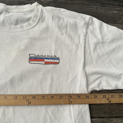 Y2K DANCHUK 1955 CHEVY CHEVROLET BEL AIR SEE YA WHITE TEE T-SHIRT SZ L CAR CLUB Yesterday's Fits Clothing Fashion Vintage Streetwear Fashion Item