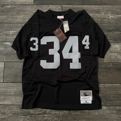 NWT $160 MITCHELL & NESS LOS ANGELES RAIDERS BO JACKSON BLACK FOOTBALL JERSEY L Yesterday's Fits Clothing Fashion Vintage Streetwear Fashion Item