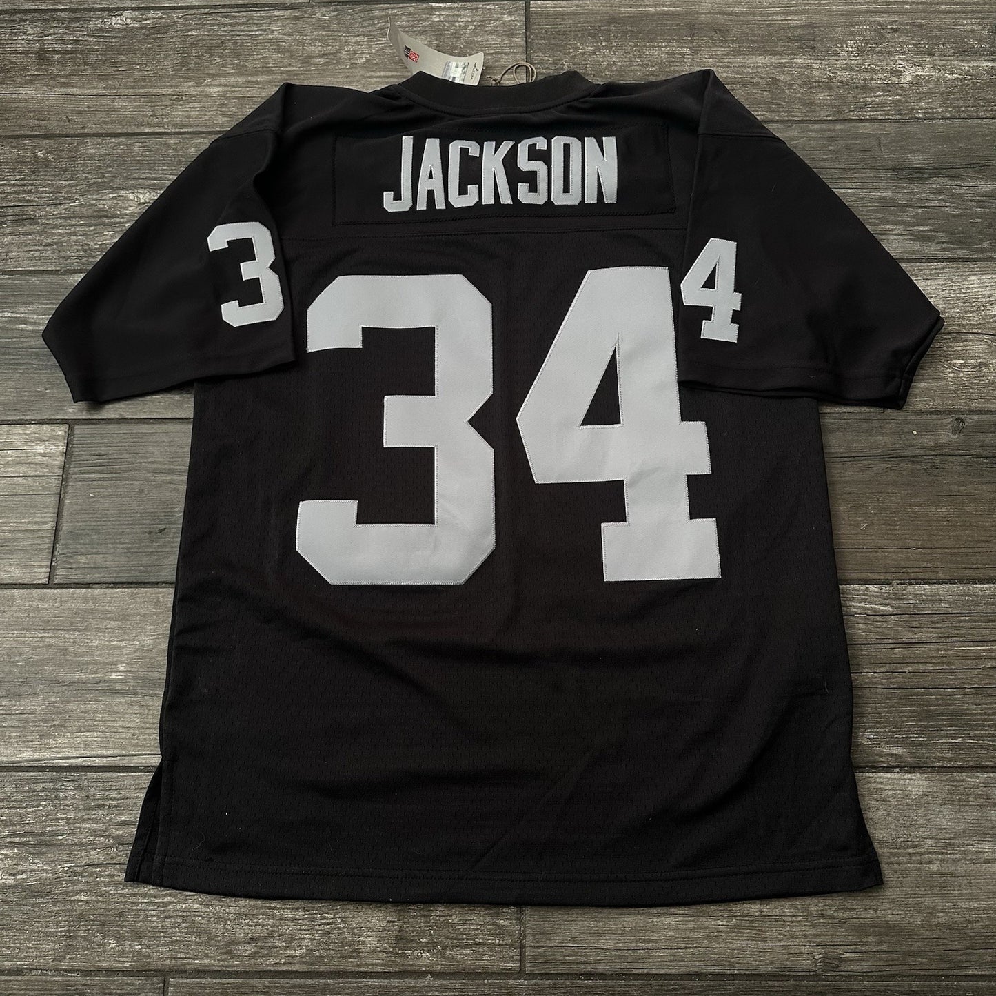 NWT $160 MITCHELL & NESS LOS ANGELES RAIDERS BO JACKSON BLACK FOOTBALL JERSEY L Yesterday's Fits Clothing Fashion Vintage Streetwear Fashion Item