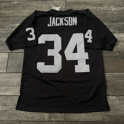 NWT $160 MITCHELL & NESS LOS ANGELES RAIDERS BO JACKSON BLACK FOOTBALL JERSEY L Yesterday's Fits Clothing Fashion Vintage Streetwear Fashion Item