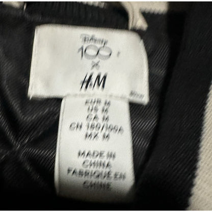 H&M DISNEY 100 YEARS OF WONDER VARISTY BOMBER JACKET M CHARACTERS BLACK WHITE Yesterday's Fits Clothing Fashion Vintage Streetwear Fashion Item