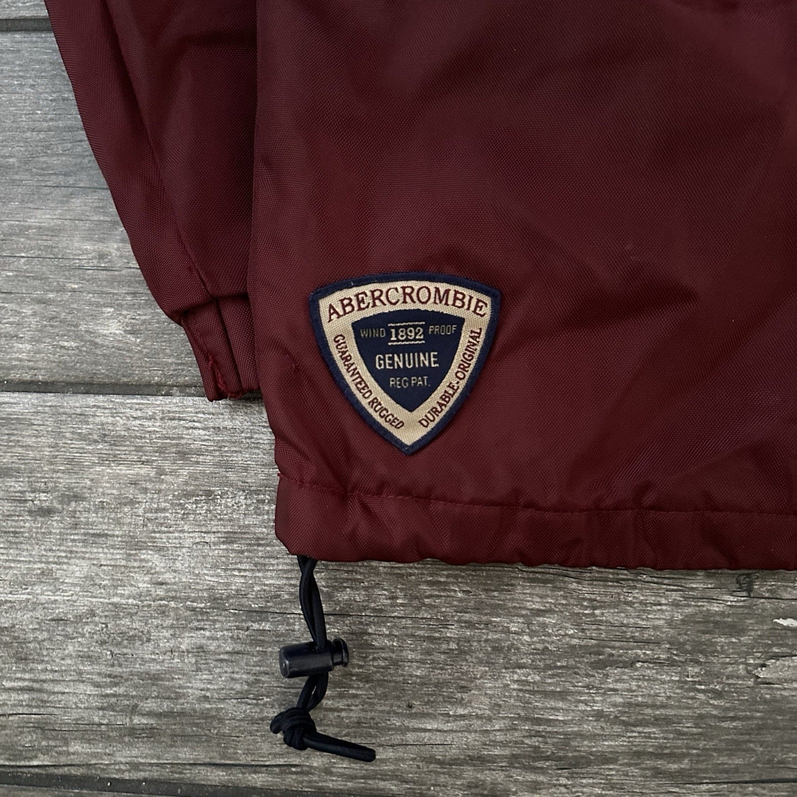 VTG ABERCROMBIE & FITCH ANORAK MAROON SHERPA HOOD JACKET SZ S OVERSIZED 1/4 ZIP Yesterday's Fits Clothing Fashion Vintage Streetwear Fashion Item