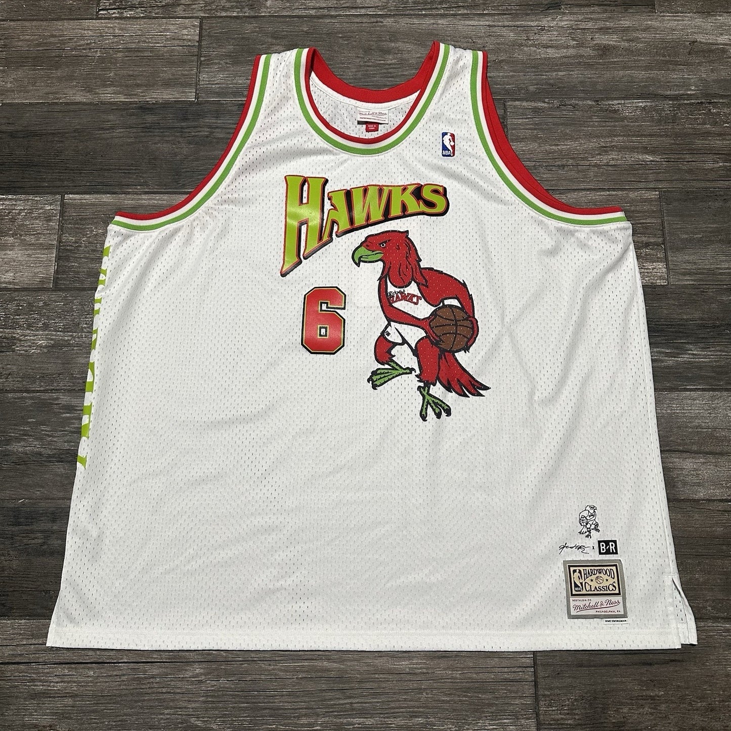 MITCHELL & NESS ATLANTA HAWKS FUTURE ZONE 6 BASKETBALL JERSEY WHITE SZ 5XL Yesterday's Fits Clothing Fashion Vintage Streetwear Fashion Item