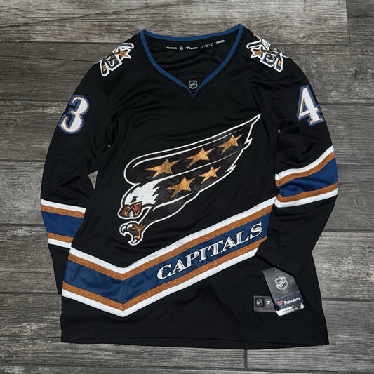NWT FANATICS WASHINGTON CAPITALS BLACK HOCKEY JERSEY TOM WILSON SZ L NEW Yesterday's Fits Clothing Fashion Vintage Streetwear Fashion Item
