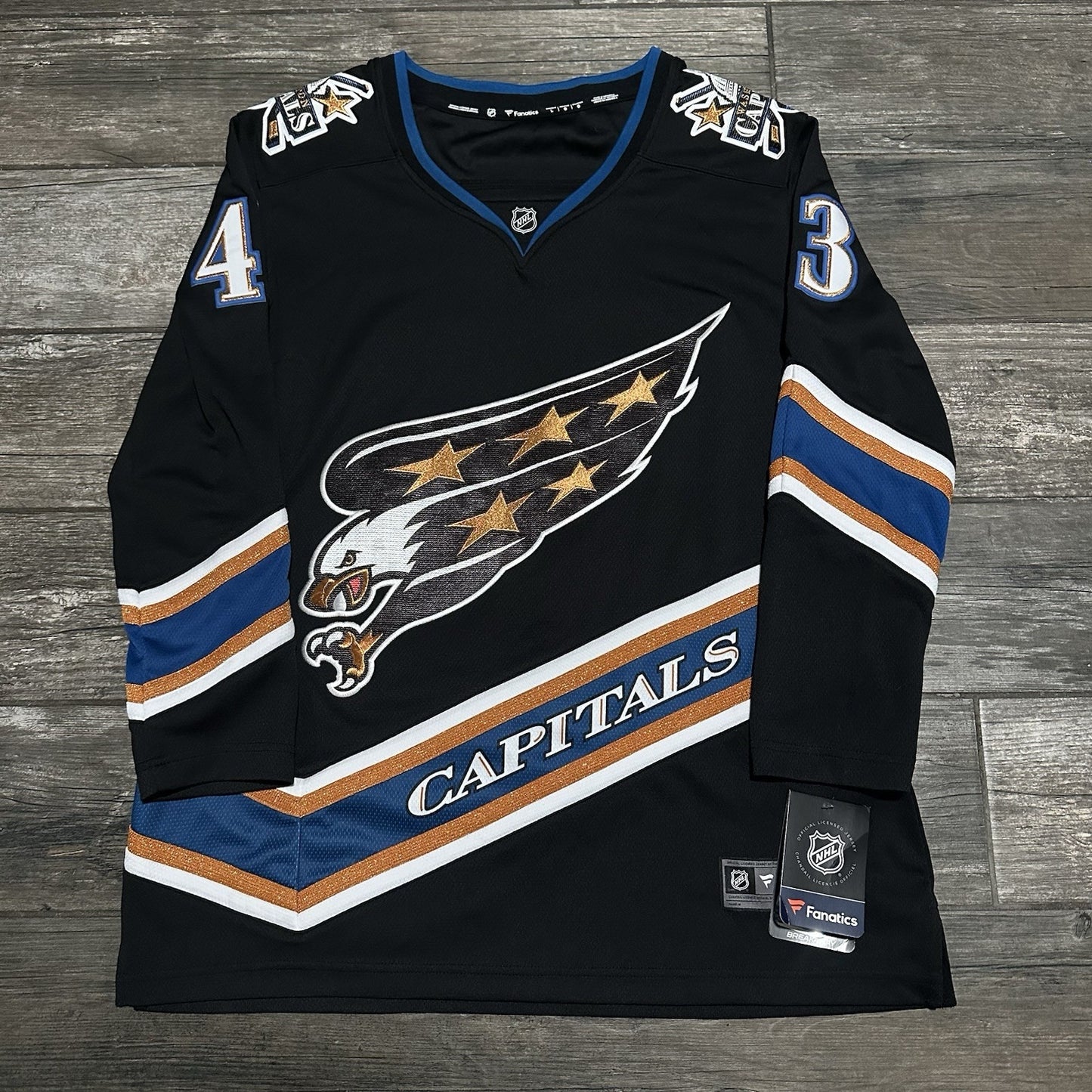 NWT FANATICS WASHINGTON CAPITALS BLACK HOCKEY JERSEY TOM WILSON SZ L NEW Yesterday's Fits Clothing Fashion Vintage Streetwear Fashion Item