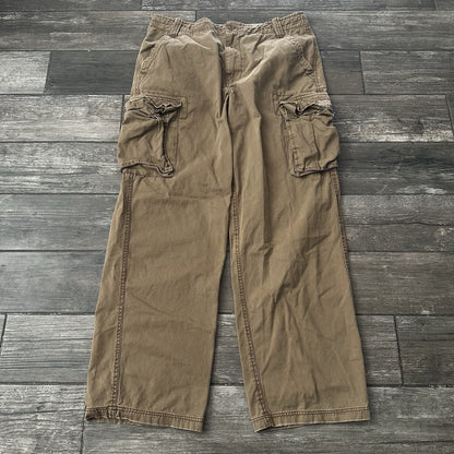 VTG Y2K AEROPOSTALE AERO CARGO BAGGY BROWN PANTS MEASURES 36x32 PARATROOPER Yesterday's Fits Clothing Fashion Vintage Streetwear Fashion Item