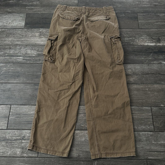 VTG Y2K AEROPOSTALE AERO CARGO BAGGY BROWN PANTS MEASURES 36x32 PARATROOPER Yesterday's Fits Clothing Fashion Vintage Streetwear Fashion Item
