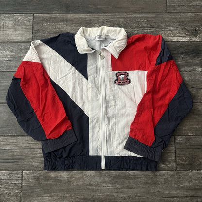VTG 80s GIVENCHY ACTIVES PORTS RED WHITE BLUE WINDBREAKER TRACK JACKET ZIP XL Yesterday's Fits Clothing Fashion Vintage Streetwear Fashion Item