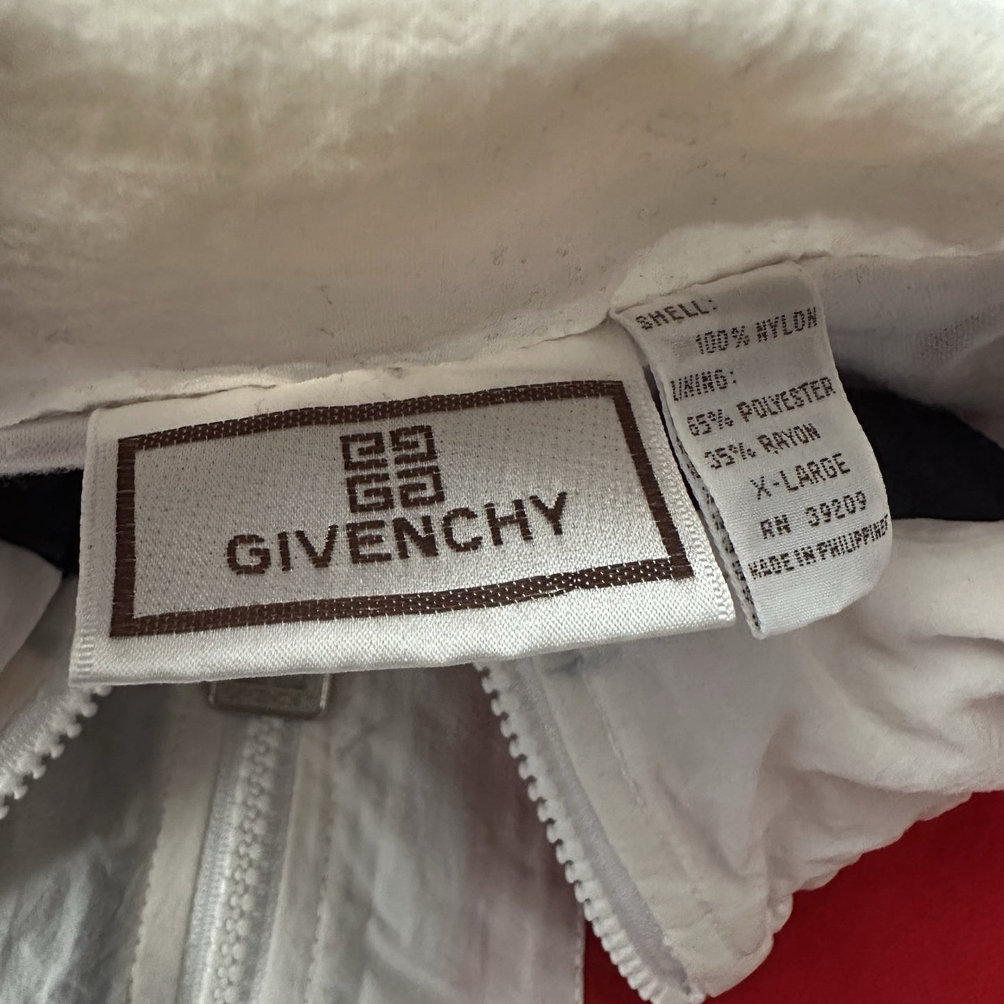 VTG 80s GIVENCHY ACTIVES PORTS RED WHITE BLUE WINDBREAKER TRACK JACKET ZIP XL Yesterday's Fits Clothing Fashion Vintage Streetwear Fashion Item