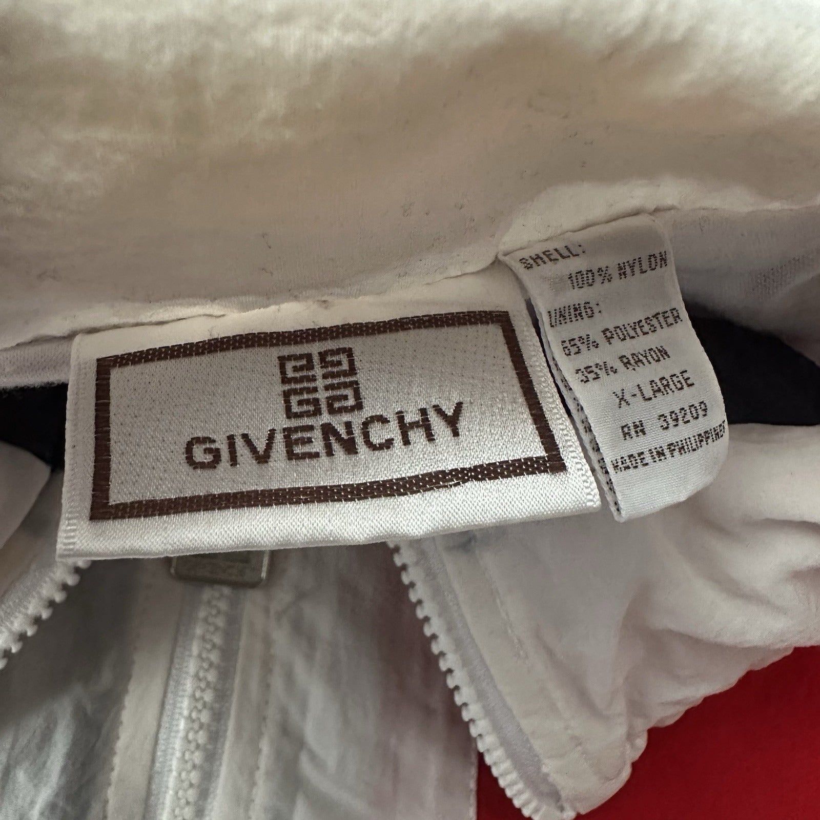 VTG 80s GIVENCHY ACTIVES PORTS RED WHITE BLUE WINDBREAKER TRACK JACKET ZIP XL Yesterday's Fits Clothing Fashion Vintage Streetwear Fashion Item