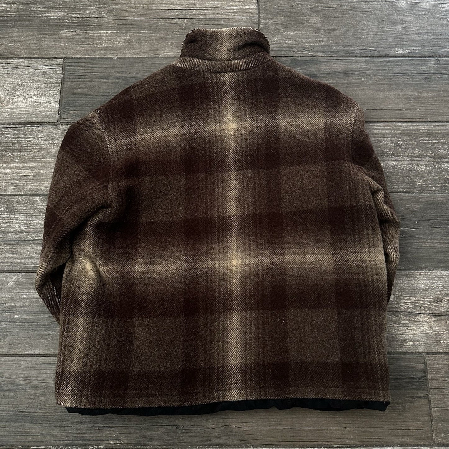 VTG POLO SPORT SPORTSMAN RALPH LAUREN PLAID WOOL BROWN COAT JACKET SHADOW SZ L Yesterday's Fits Clothing Fashion Vintage Streetwear Fashion Item