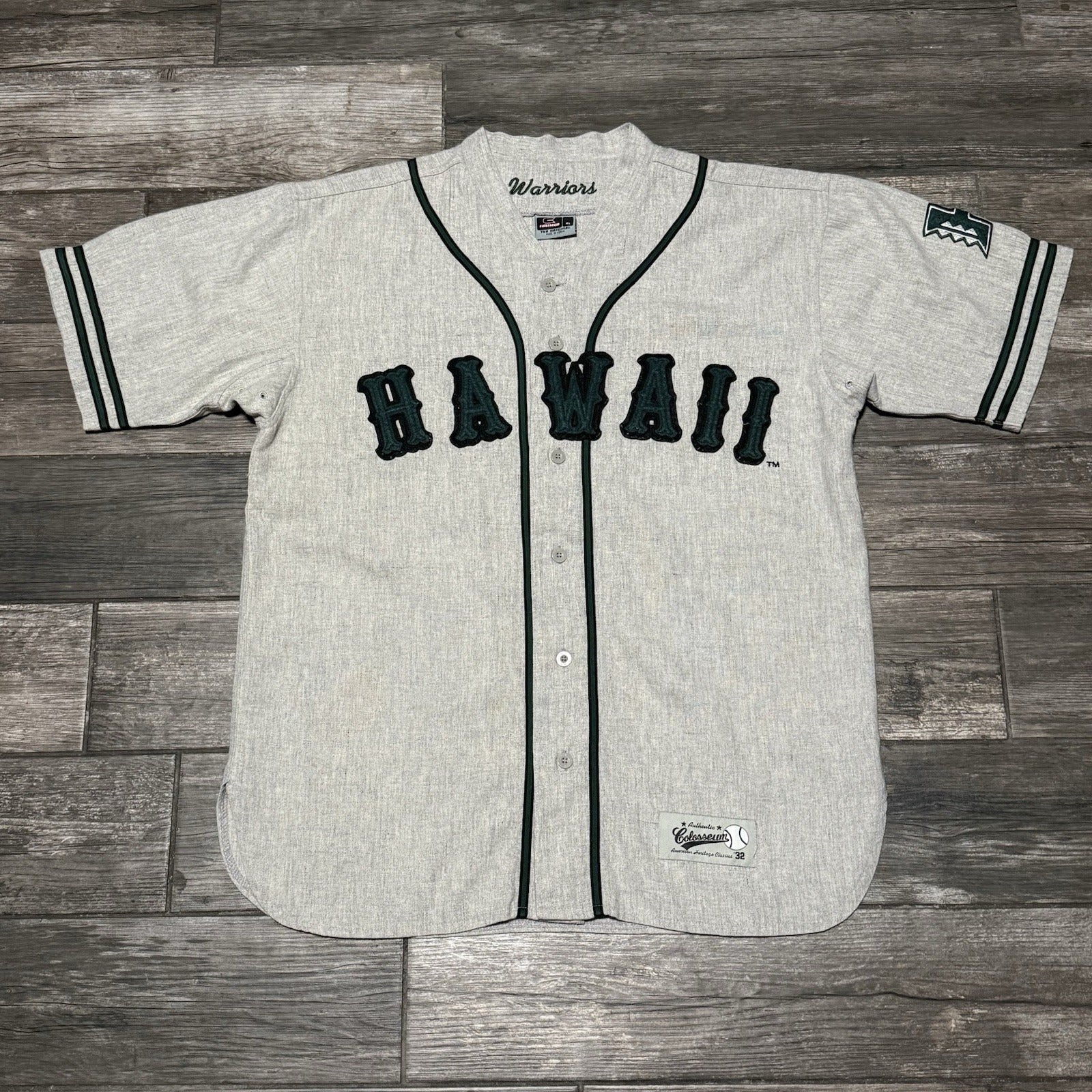 VTG COLOSSEUM HAWAII RAINBOWS WOOL BLEND HEATHER BASEBALL #1 JERSEY SZ XL Yesterday's Fits Clothing Fashion Vintage Streetwear Fashion Item