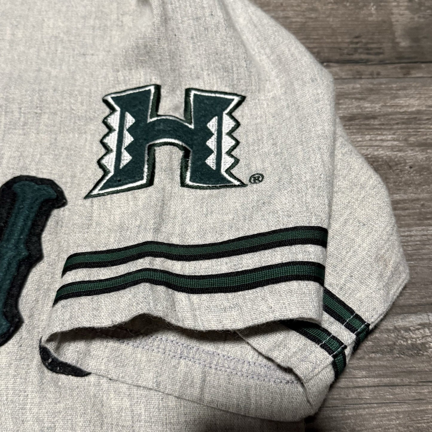 VTG COLOSSEUM HAWAII RAINBOWS WOOL BLEND HEATHER BASEBALL #1 JERSEY SZ XL Yesterday's Fits Clothing Fashion Vintage Streetwear Fashion Item
