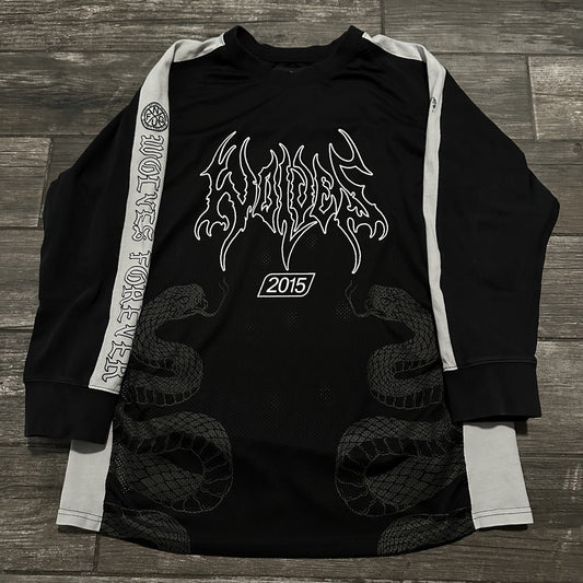 DARC SPORT WOLVES LONG SLEEVE CORAZON MESH JERSEY BLACK GRUNGE WHITE SZ L Yesterday's Fits Clothing Fashion Vintage Streetwear Fashion Item