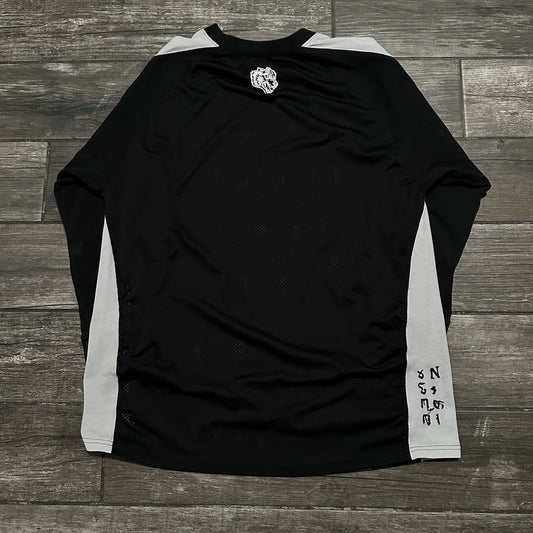 DARC SPORT WOLVES LONG SLEEVE CORAZON MESH JERSEY BLACK GRUNGE WHITE SZ L Yesterday's Fits Clothing Fashion Vintage Streetwear Fashion Item