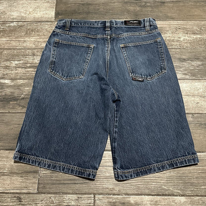VTG Y2K FUBU COLLECTION BLUE DENIM BAGGY JEAN SHORTS JORTS WIDE LEG SZ 38 Yesterday's Fits Clothing Fashion Vintage Streetwear Fashion Item