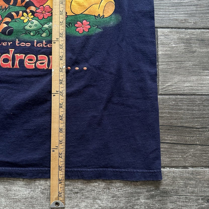 VTG DISNEY WINNIE THE POOH TIGGER BLUE NEVER TOO LATE TO DAYDREAM SHIRT XL LONG Yesterday's Fits Clothing Fashion Vintage Streetwear Fashion Item