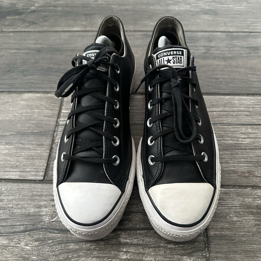 CONVERSE CHUCK TAYLOR ALL STAR LEATHER PLATFORM BLACK WHITE SNEAKERS WMNS 10.5 Yesterday's Fits Clothing Fashion Vintage Streetwear Fashion Item