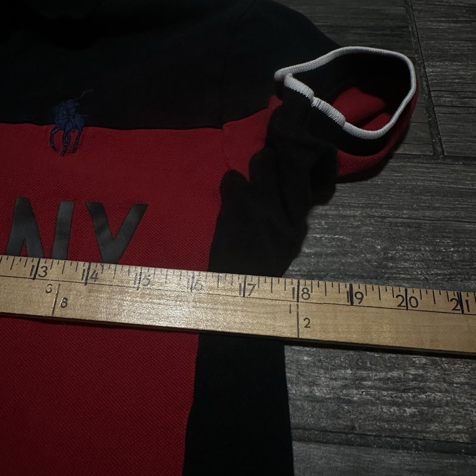 POLO RALPH LAUREN GERMANY BIG PONY RED BLACK SHIRT COLLARD SHIRT SZ S Yesterday's Fits Clothing Fashion Vintage Streetwear Fashion Item