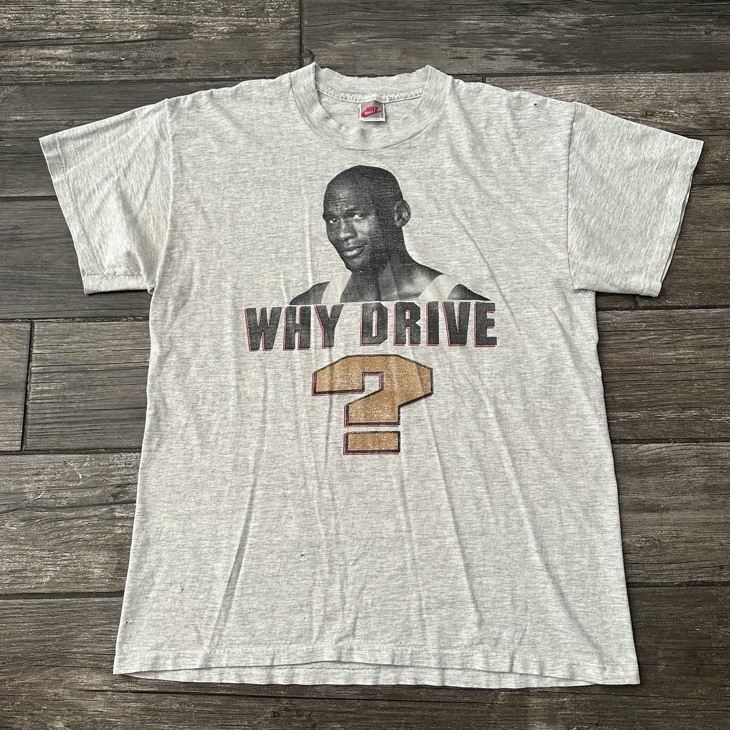 VTG NIKE MICHAEL JORDAN WHY DRIVE WHEN YOU CAN FLY BASKETBALL T-SHIRT SZ L Yesterday's Fits Clothing Fashion Vintage Streetwear Fashion Item