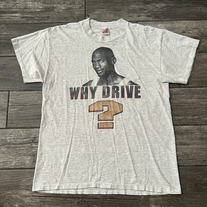 VTG NIKE MICHAEL JORDAN WHY DRIVE WHEN YOU CAN FLY BASKETBALL T-SHIRT SZ L Yesterday's Fits Clothing Fashion Vintage Streetwear Fashion Item