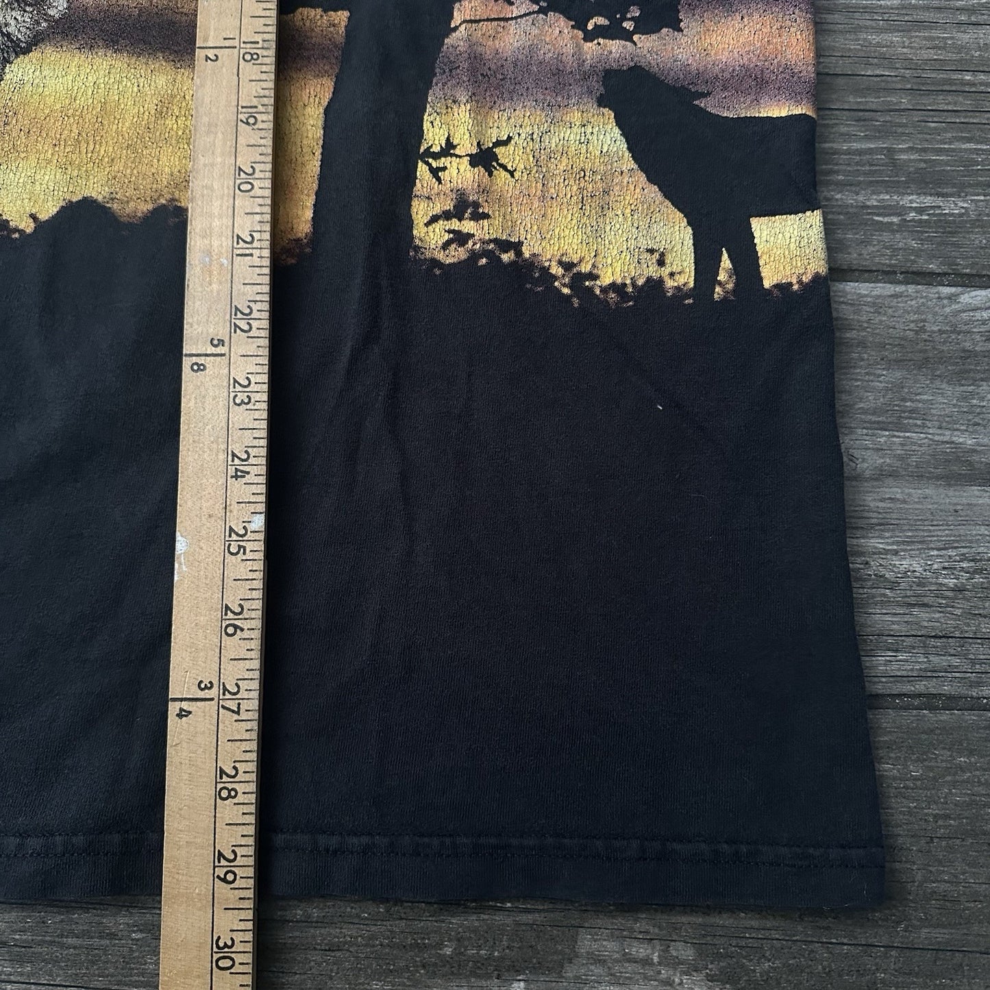 VTG 90s CRY OF THE WILD NATURE FADED BLACK T-SHIRT WOLF ALL OVER PRINT SZ XXL Yesterday's Fits Clothing Fashion Vintage Streetwear Fashion Item