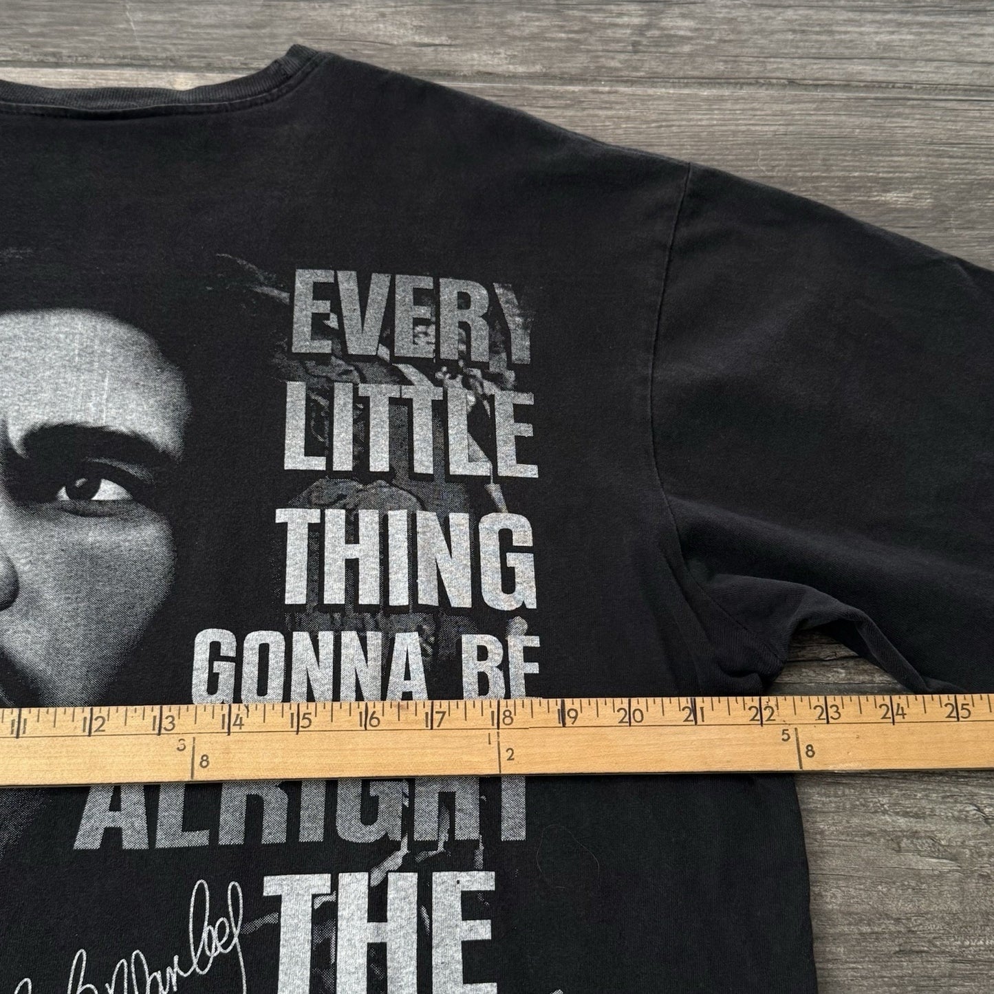 Y2K BOB MARLEY BLACK T-SHIRT HOT EAGLE THREE LITTLE BIRDS LYRICS SZ L RAP TEE Yesterday's Fits Clothing Fashion Vintage Streetwear Fashion Item