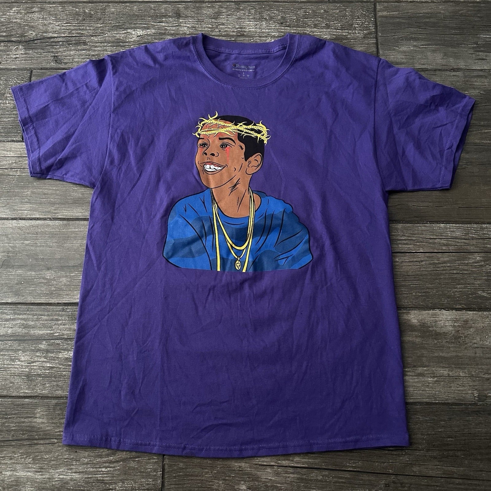 CHAMPION WESTSIDE GUNN FLYGOD GRAPHIC T-SHIRT SZ L SHORT SLEEVE RAP TEE PROMO Champion Clothing Fashion Vintage Streetwear Fashion Item