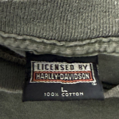 VTG 90'S HARLEY-DAVIDSON MOTORCYCLES SPIRIT LAS VEGAS GREEN FADED T-SHIRT SZ L Yesterday's Fits Clothing Fashion Vintage Streetwear Fashion Item