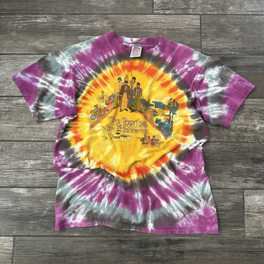VTG THE BEATLES YELLOW SUBMARINE TIE-DYE T-SHIRT TEE PROMO SZ XL ONEITA Yesterday's Fits Clothing Fashion Vintage Streetwear Fashion Item