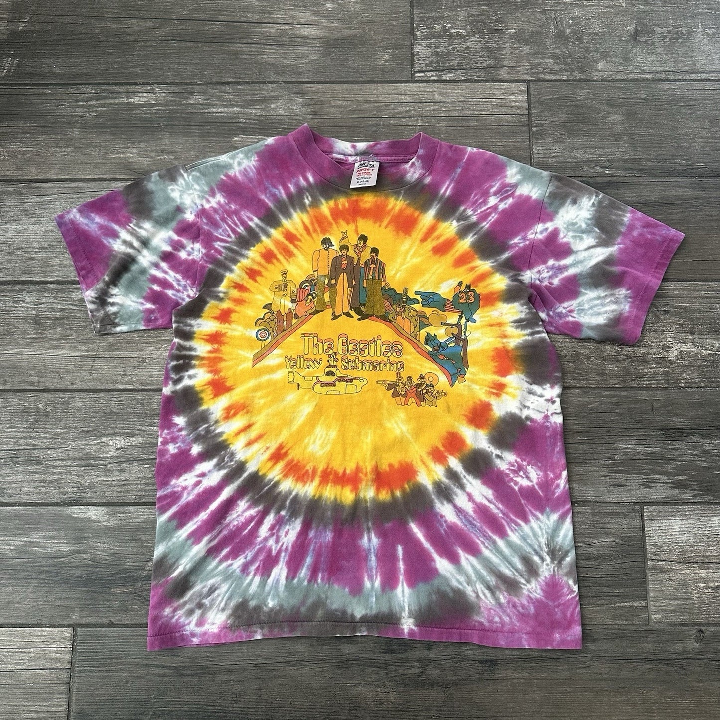VTG THE BEATLES YELLOW SUBMARINE TIE-DYE T-SHIRT TEE PROMO SZ XL ONEITA Yesterday's Fits Clothing Fashion Vintage Streetwear Fashion Item